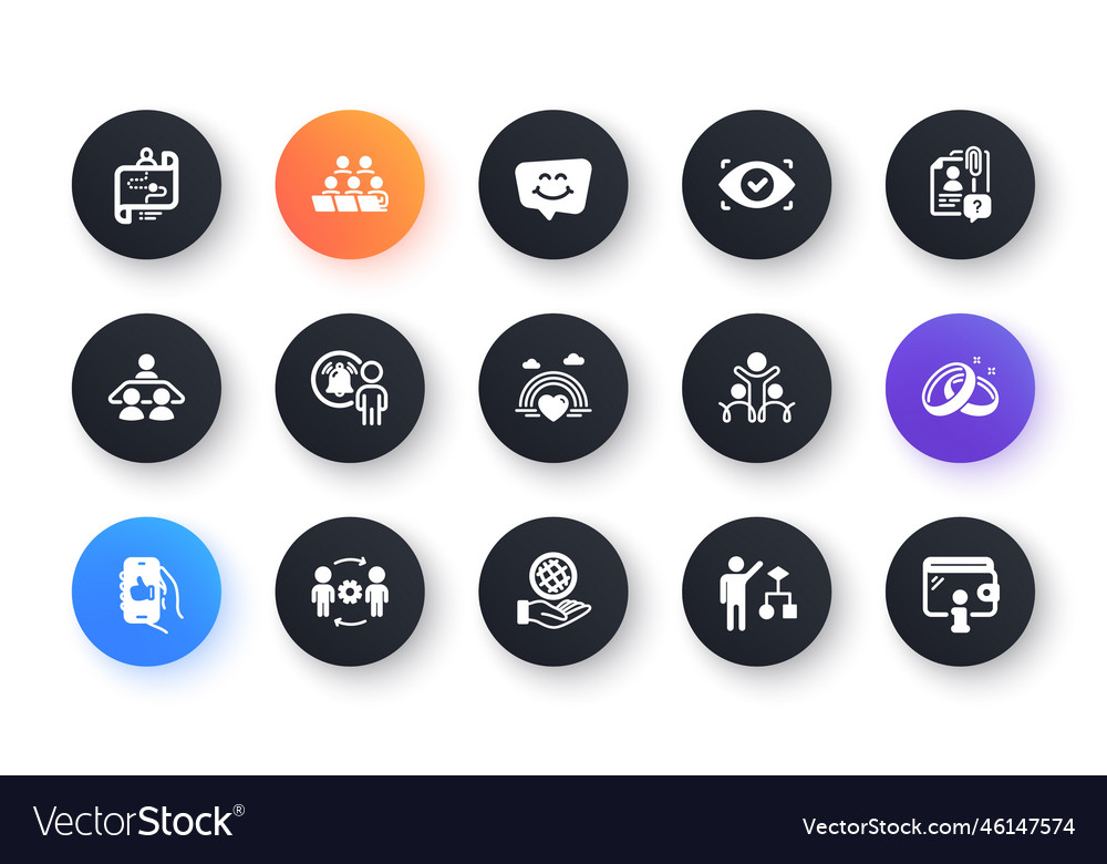 Minimal set of search employee interview job Vector Image