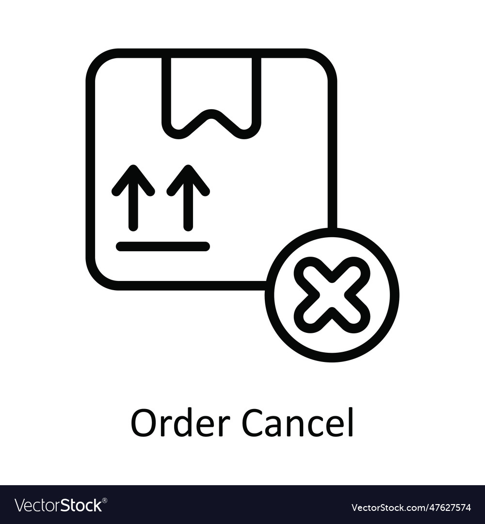 Order cancel outline icon design Royalty Free Vector Image