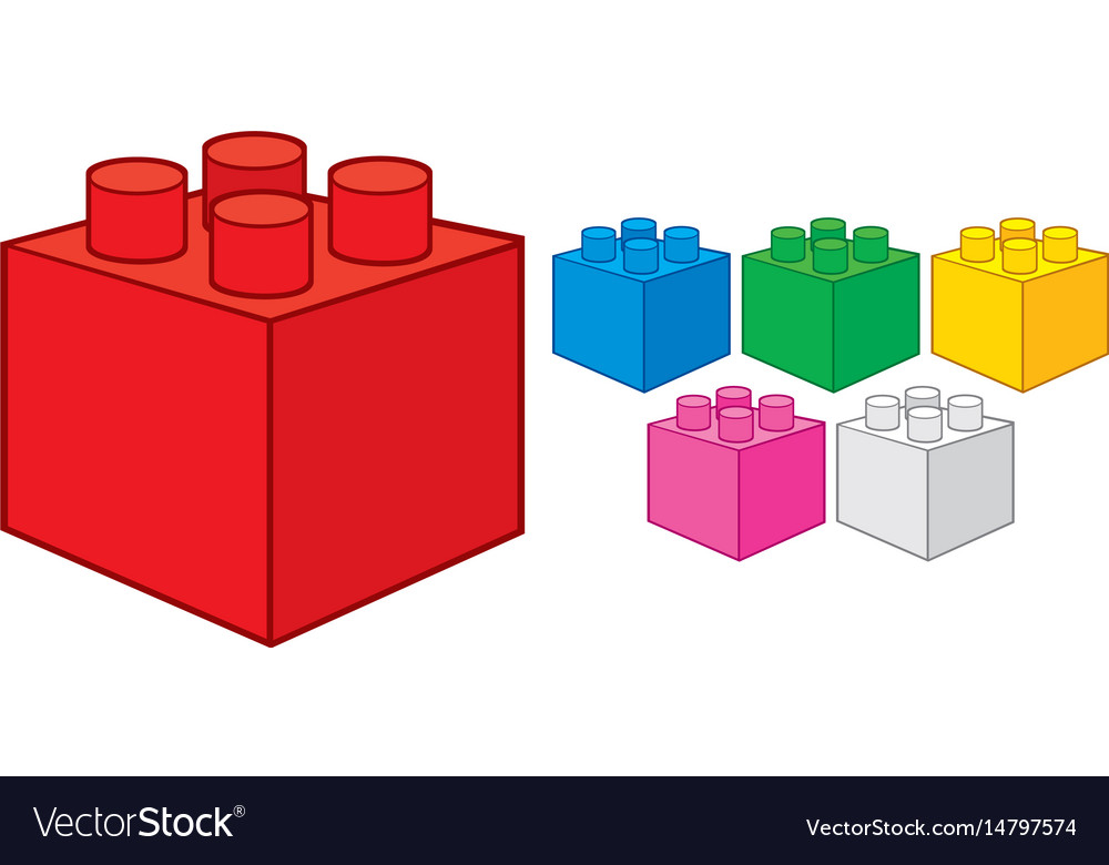 Plastic building block toy construction elements Vector Image