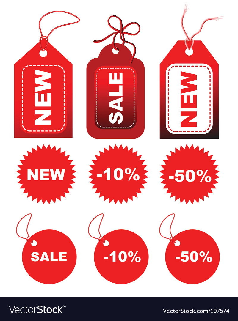 Sale Tags - Red Circle Labels