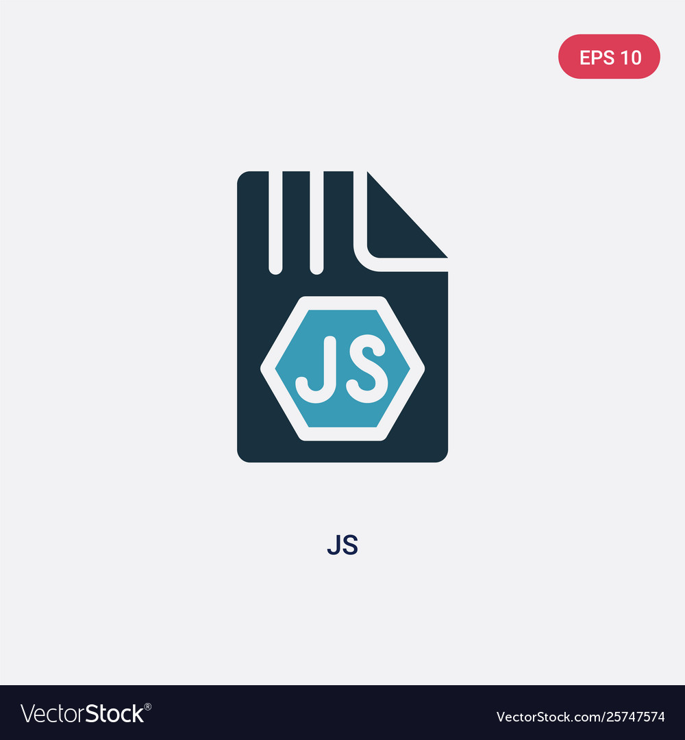 Two color js icon from programming concept