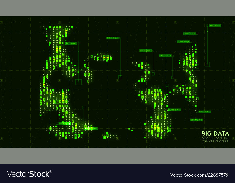 Abstract big data visualization blue flow vector image Abstract big data visualization blue flow