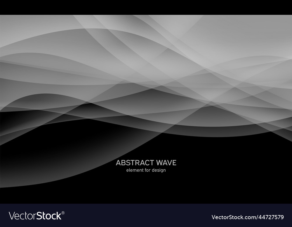 Abstract black background with smooth gray lines