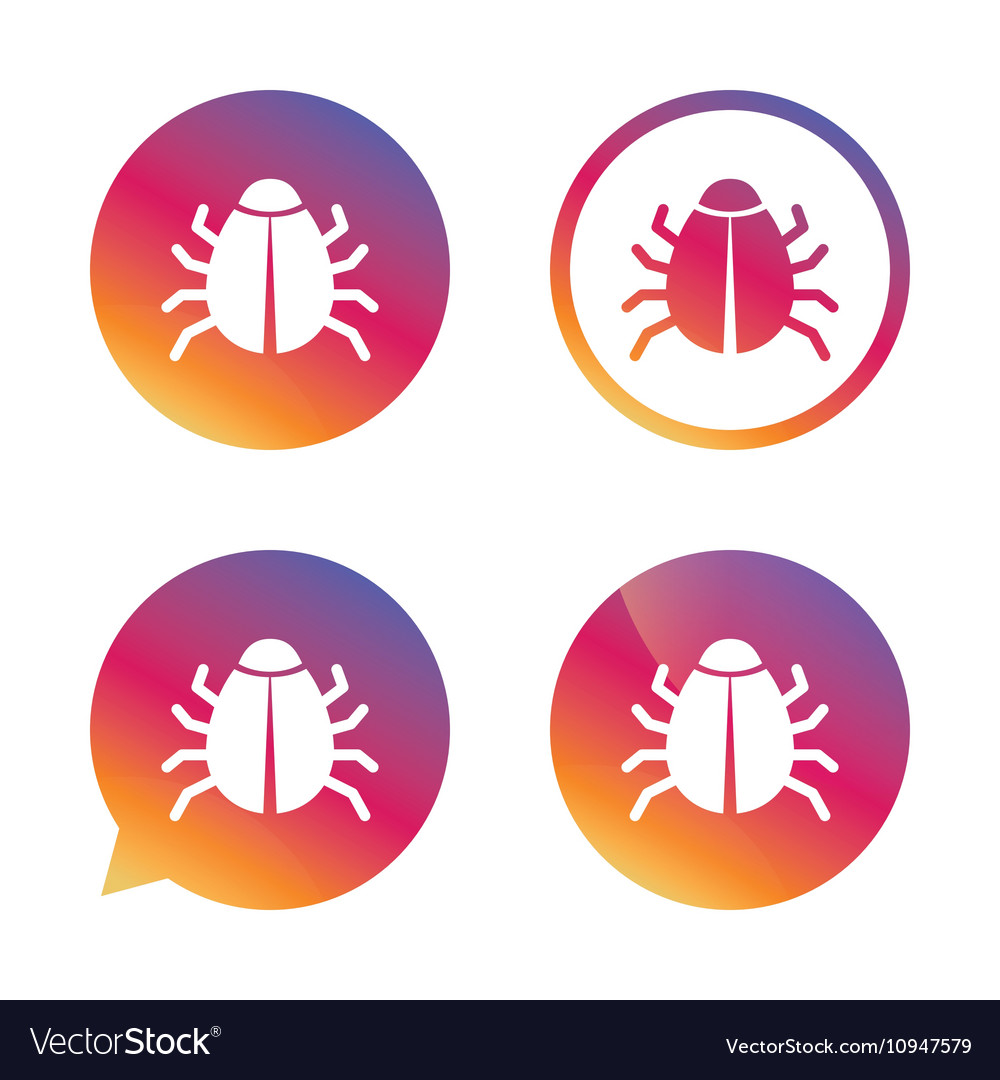 Bug sign icon virus symbol software error Vector Image