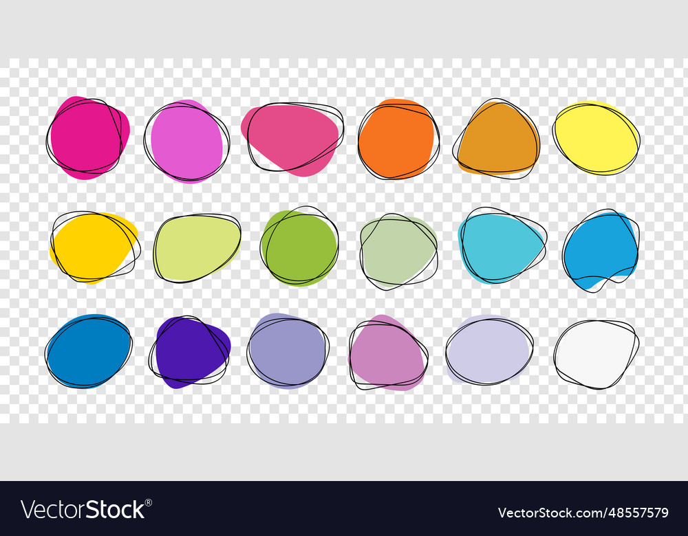 Circle line set circles for message note mark vector image Circle line set circles for message note mark