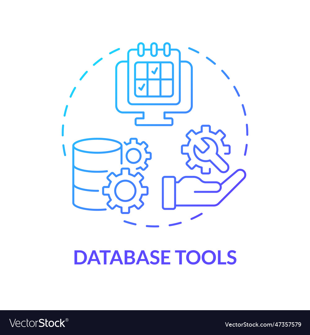 Database tools blue gradient concept icon vector image Database tools blue gradient concept icon