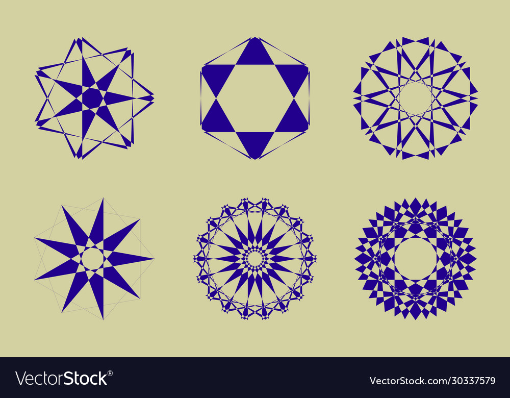Different abstract geometric design element set