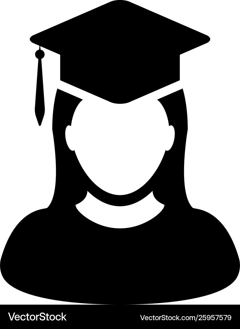 Education icon female student person profile Vector Image