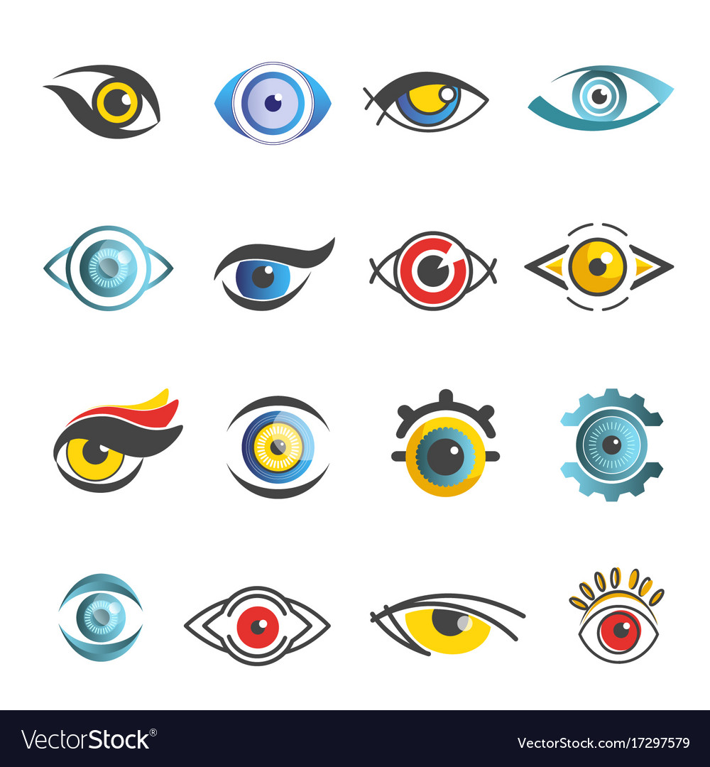 eyes icons templates isolated