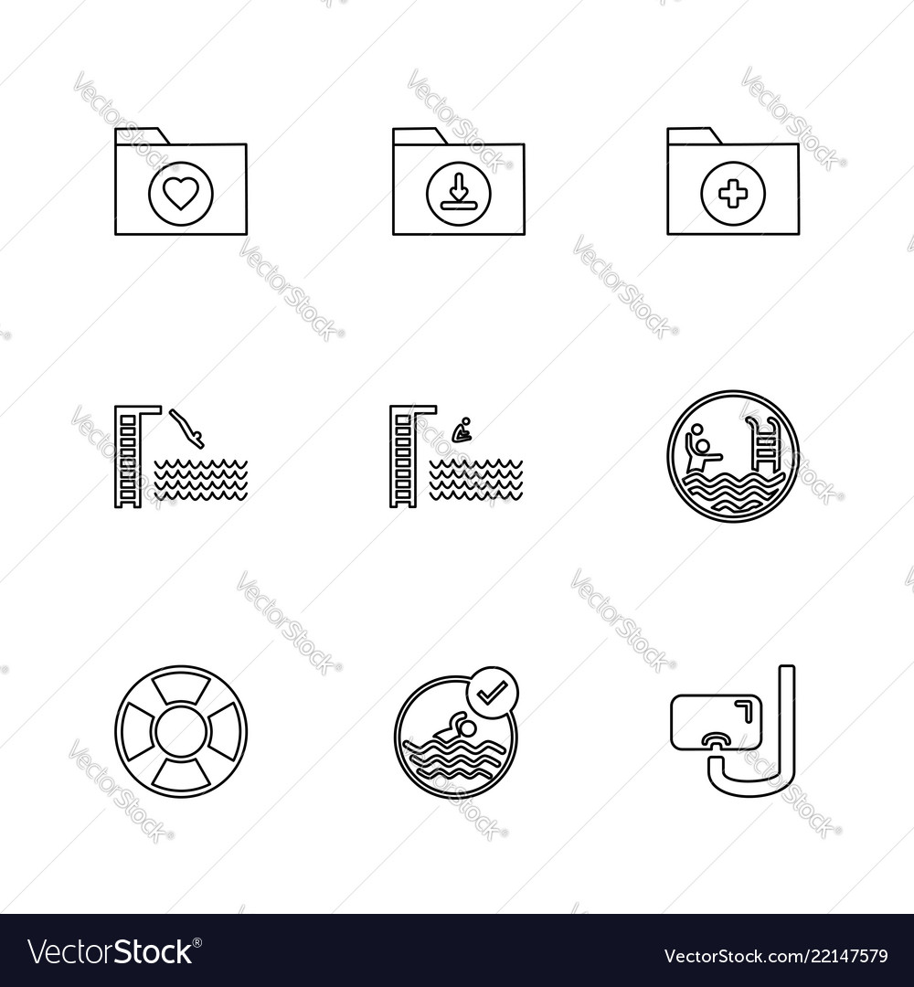 Files folders globe world stars eps icons set