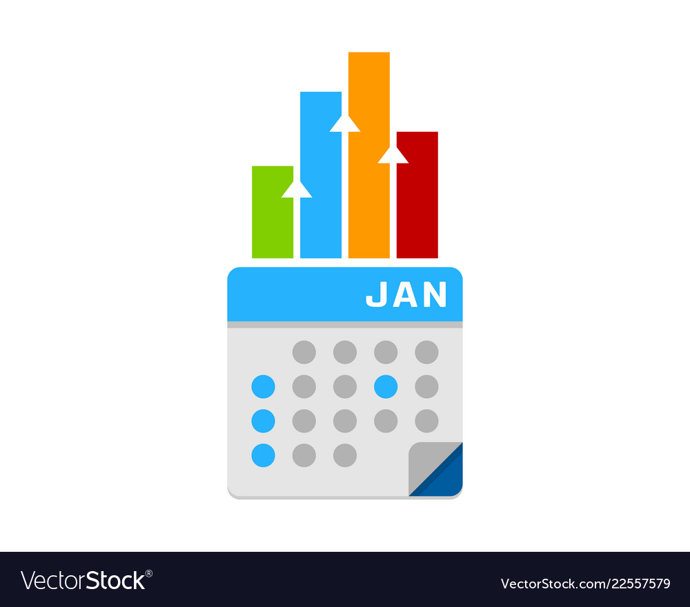 Graph calendar logo icon design