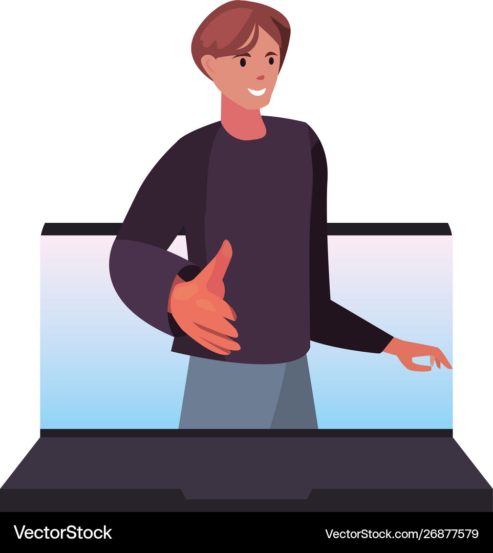 Handshake icon flat design image Royalty Free Vector Image