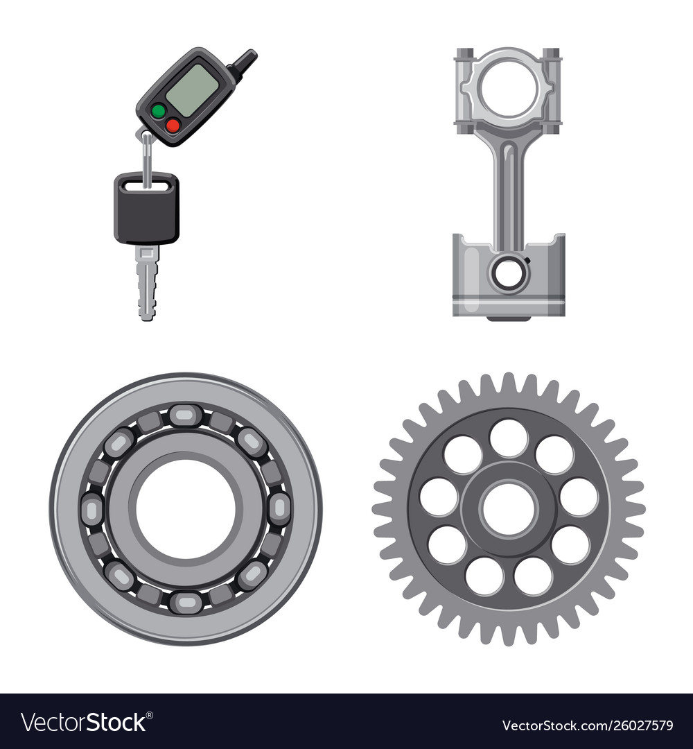 Isolierte Objekt Auto- und Teil-Icon-Sammlung vector image Isolierte Objekt Auto- und Teil-Icon-Sammlung
