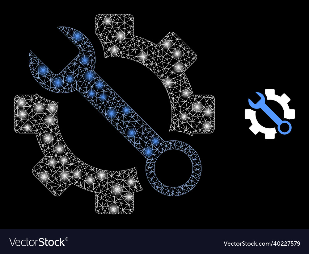 Mesh web wrench tools with illumitated vector image Mesh web wrench tools with illumitated