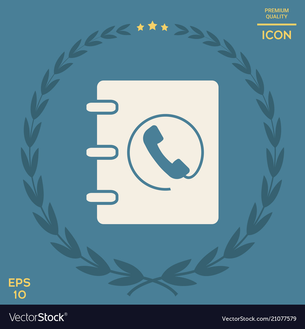 Notebook address phone book icon with handset