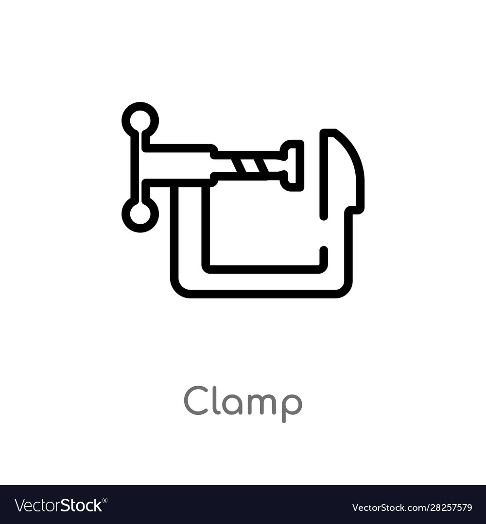 Outline clamp icon isolated black simple line