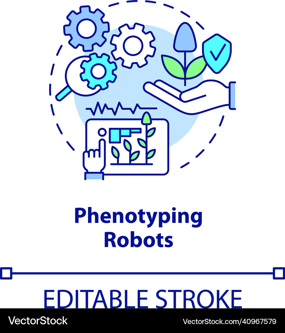 Phenotyping robots concept icon Royalty Free Vector Image