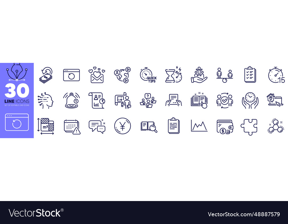 Receive file work home and puzzle line icons pack