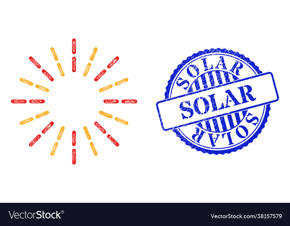 Scratched solar seal and net shine rays mesh Vector Image Scratched solar seal and net shine rays mesh