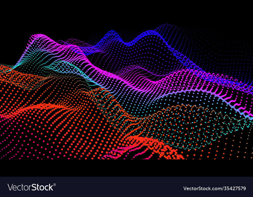Sea waves from node hud data dots flow research