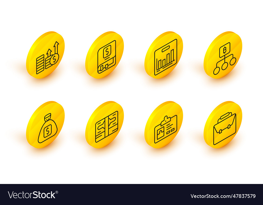 Set line briefcase identification badge stacks