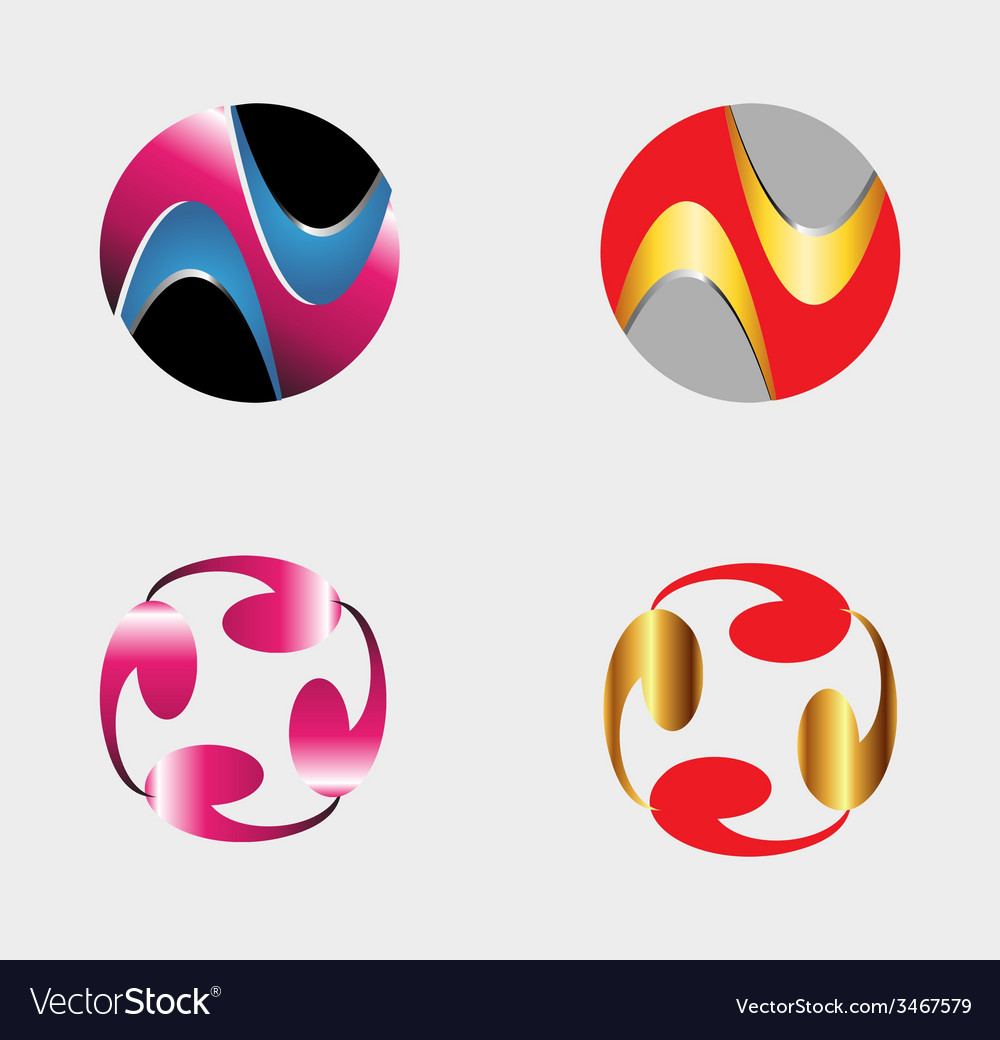 set of circle round logos useful for your design round logos