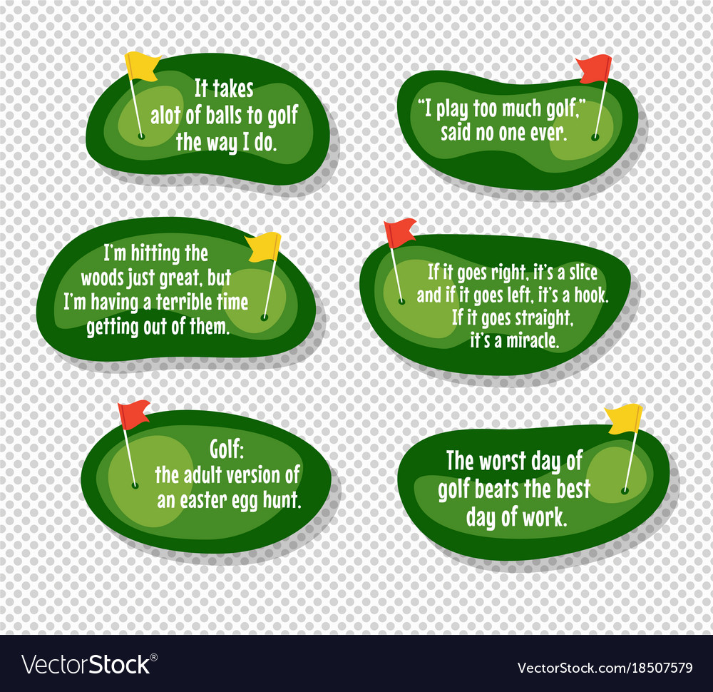 Set of funny  quotes  about golf  Royalty Free Vector Image