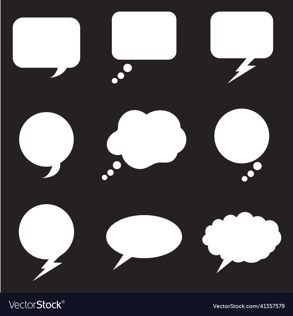Speech bubbles set icons isolated thought