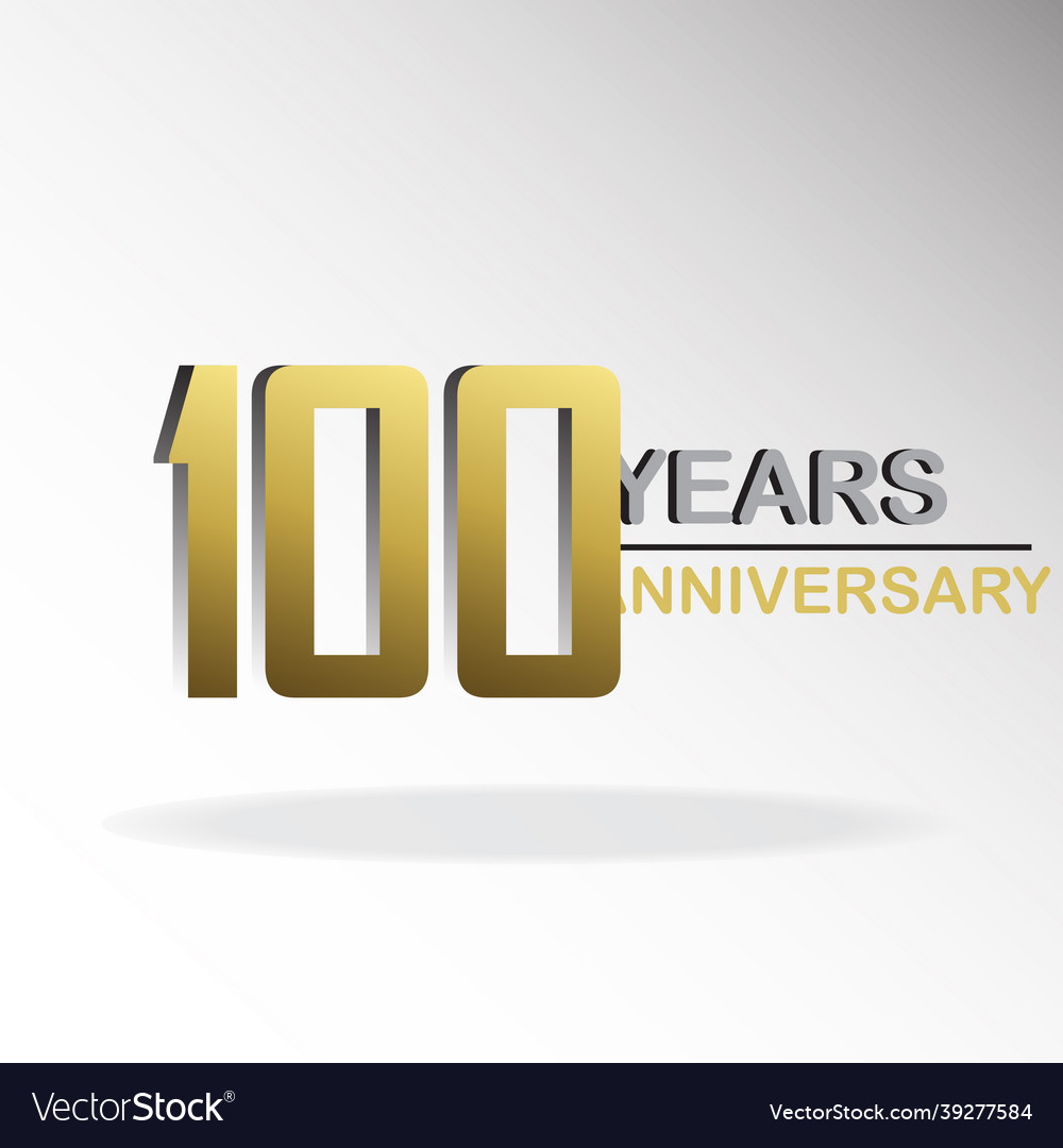 100 Jahre Jubiläum Logo Vorlage Design Gold