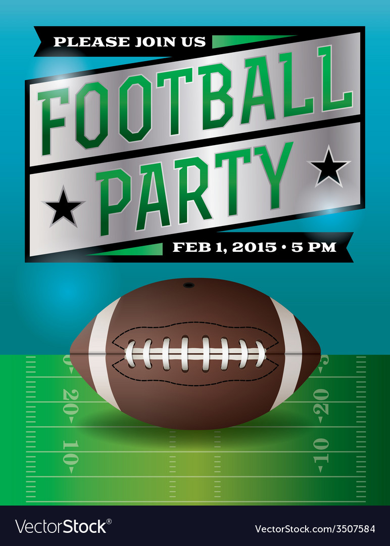 american football party flyer royalty free vector image football party flyer