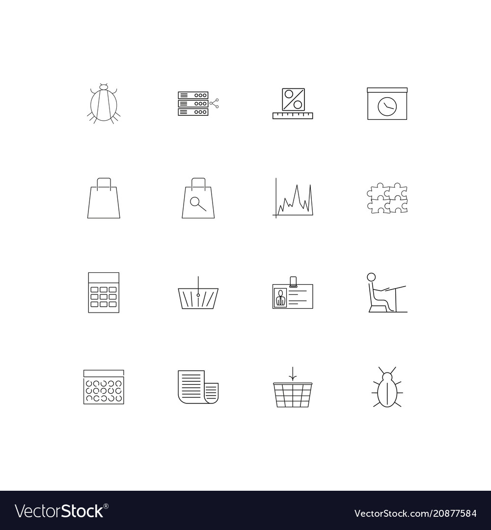 Business linear thin icons set outlined simple