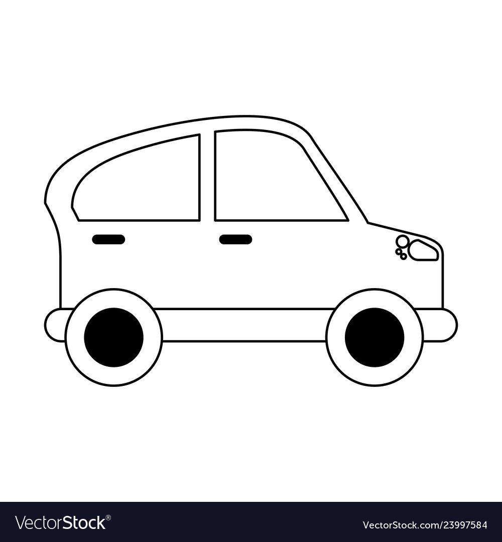 Car vehicle symbol isolated black and white Vector Image
