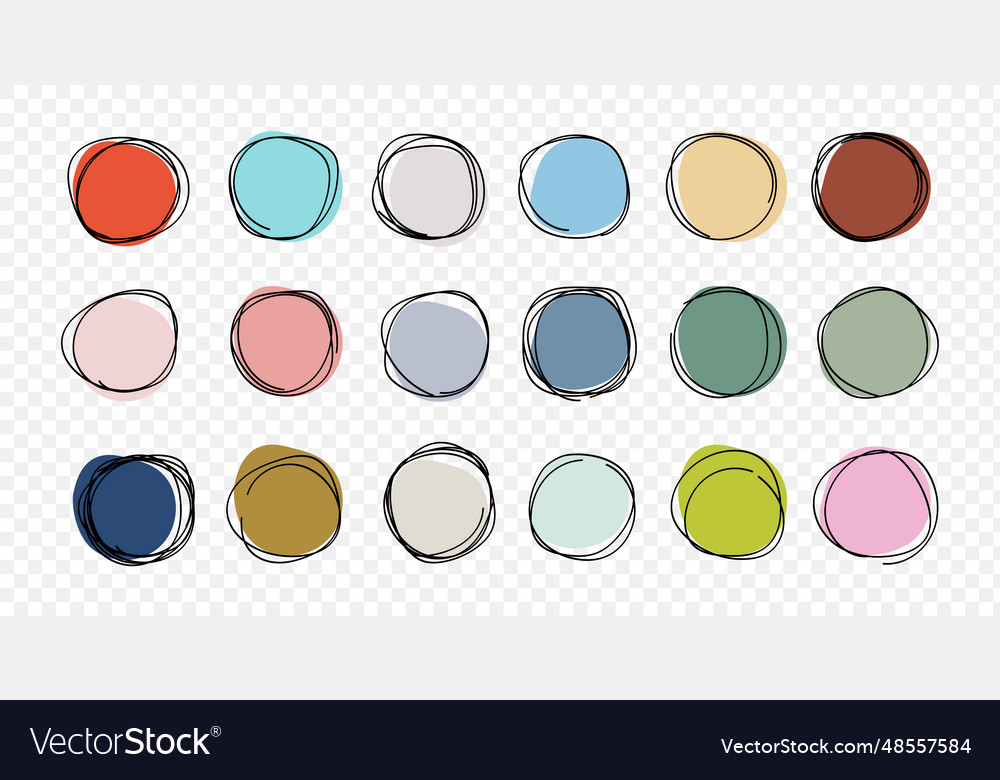 Circle line set circles for message note mark vector image Circle line set circles for message note mark