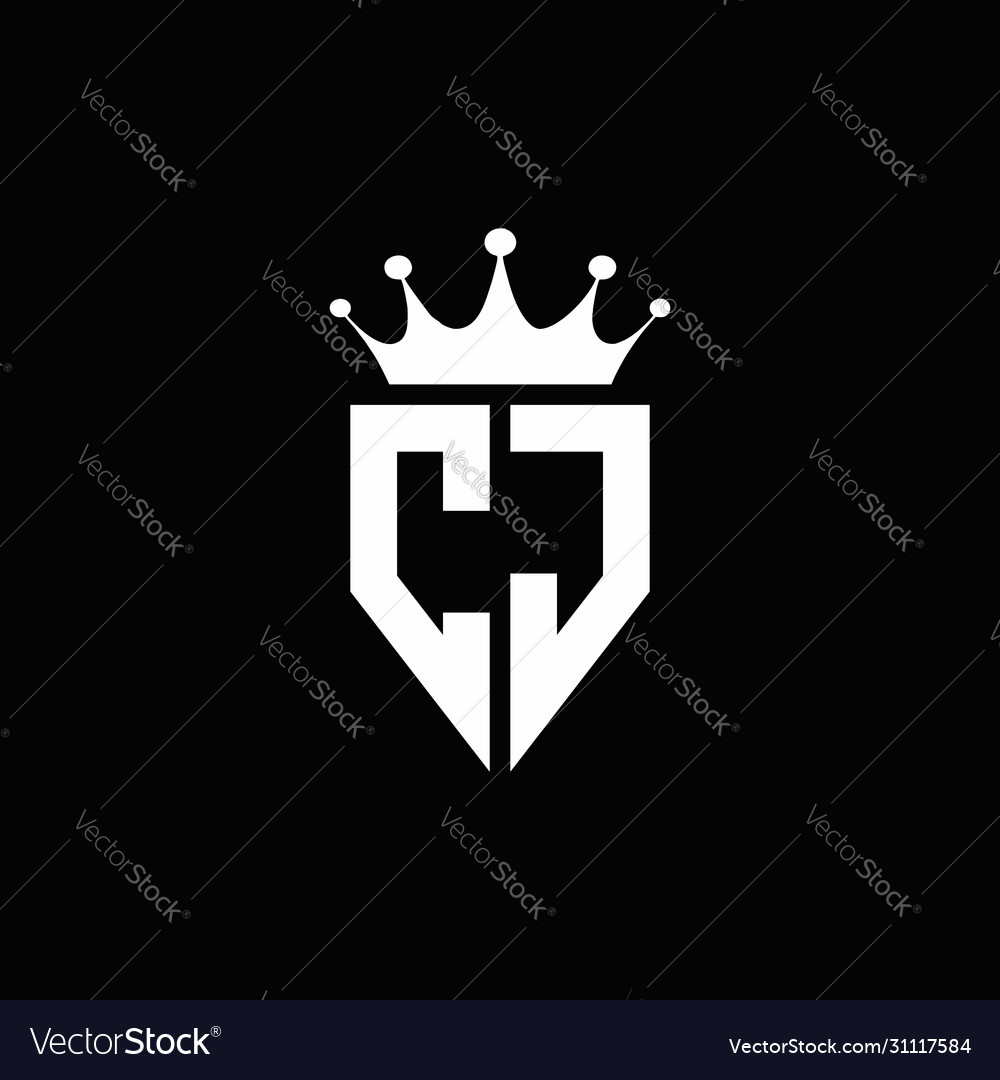 Cj logo monogram emblem style with crown shape