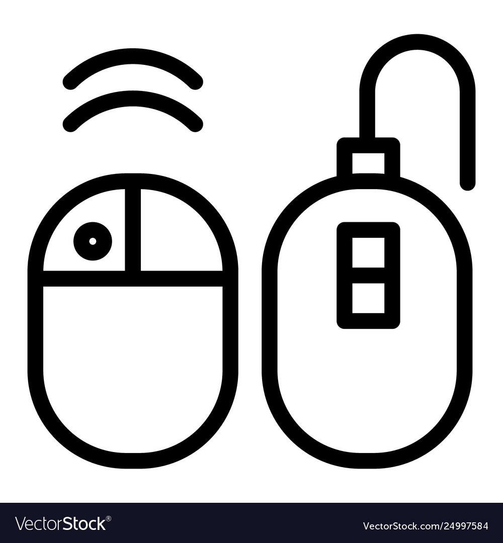 Computer mouse line icon optical vector image Computer mouse line icon optical