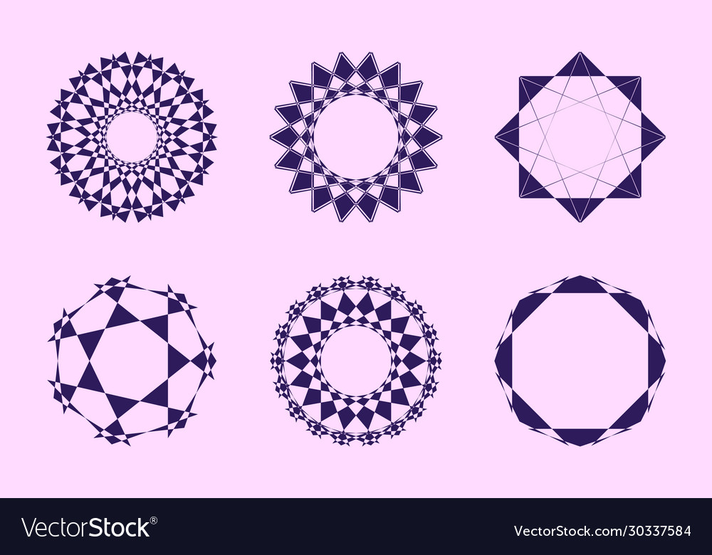 Different abstract geometric design element set