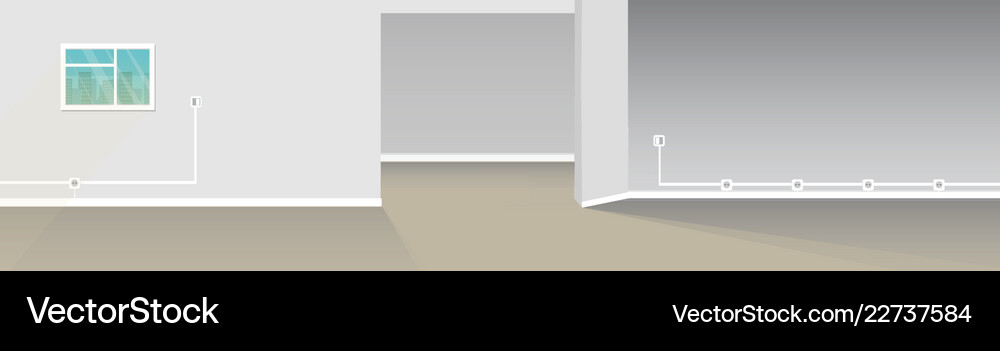 Empty room interior with window Royalty Free Vector Image