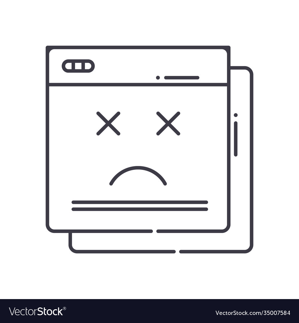 Error icon linear isolated thin Vector Image Error icon linear isolated thin