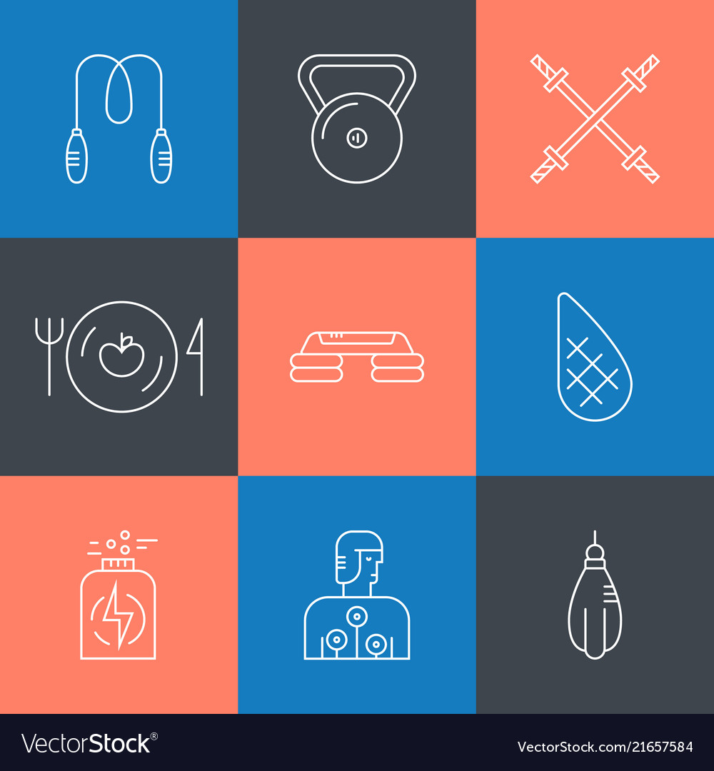 Fitness icon collection vector image Fitness icon collection