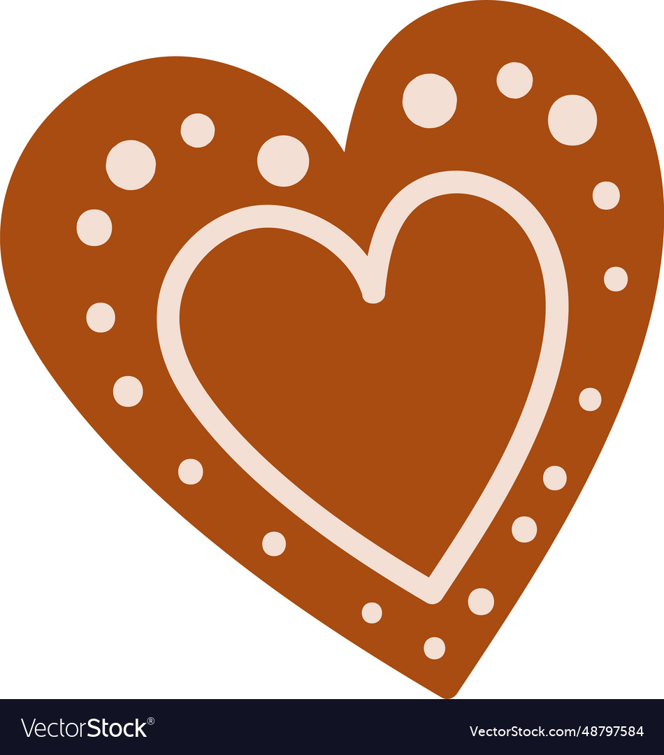 Gingerbread heart icon