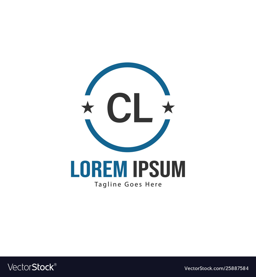 Initial cl logo template with modern frame vector image Initial cl logo template with modern frame