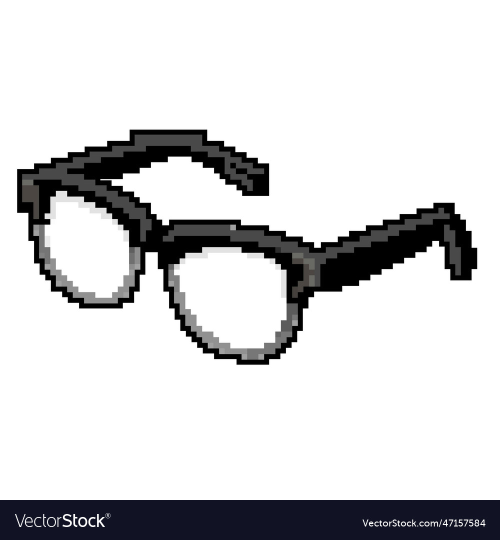 Internet computer glasses game pixel art vector image Internet computer glasses game pixel art
