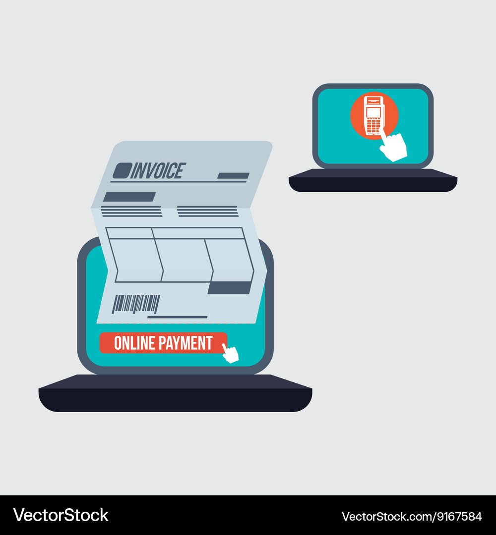 Invoice design online payment isolated Royalty Free Vector