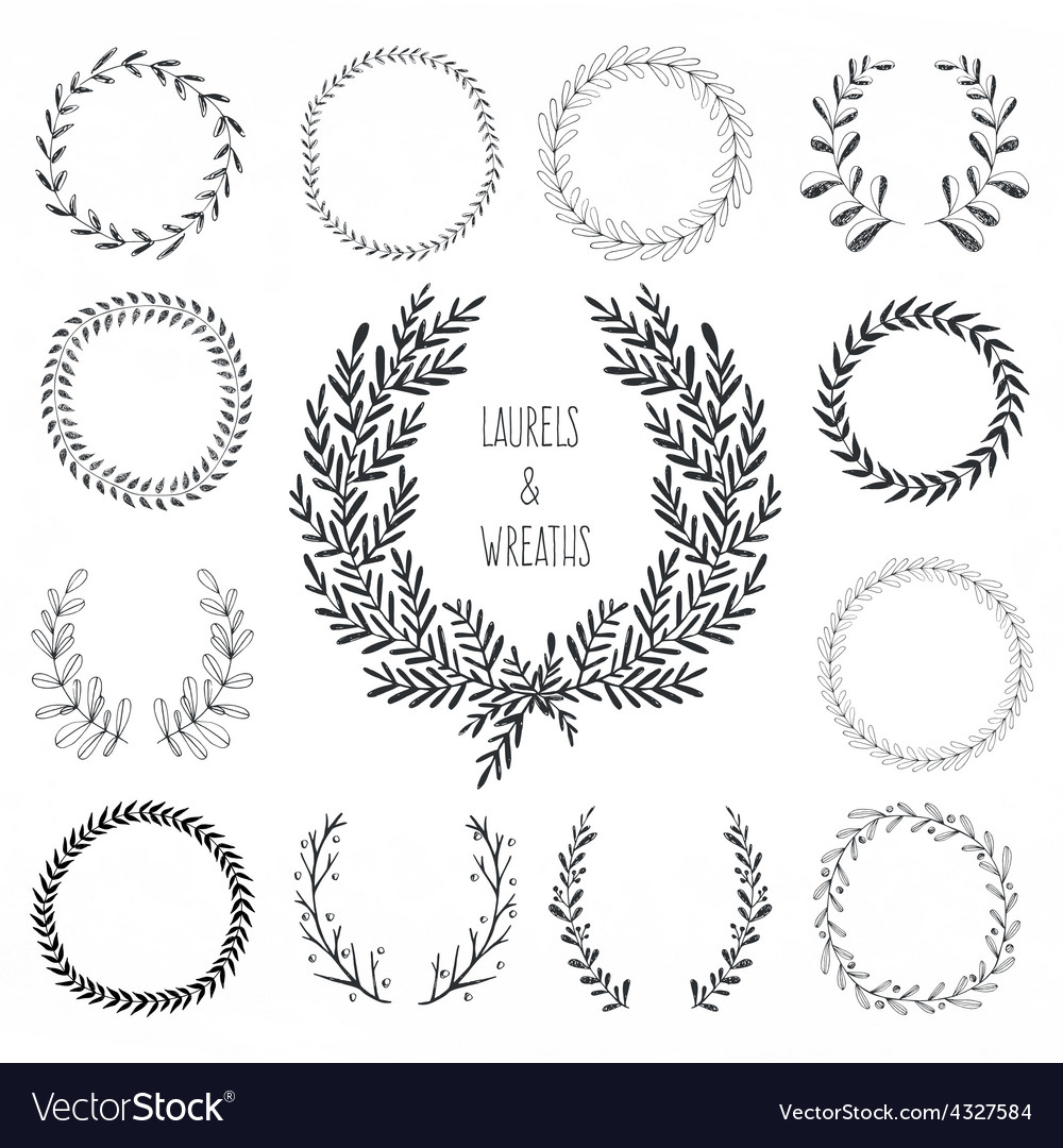 Laurels and wreaths collection Royalty Free Vector Image