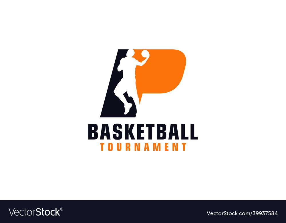 Buchstaben p mit Basketball Logo Design