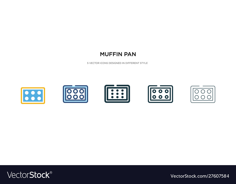 Muffin pan icon in different style two colored