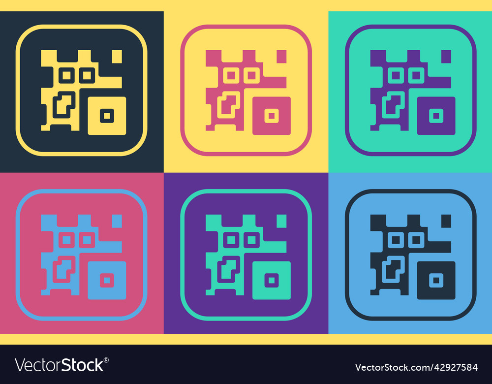 Pop art qr code sample for smartphone scanning Vector Image Pop art qr code sample for smartphone scanning