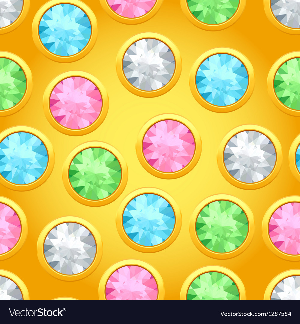 Seamless pattern with round jewels