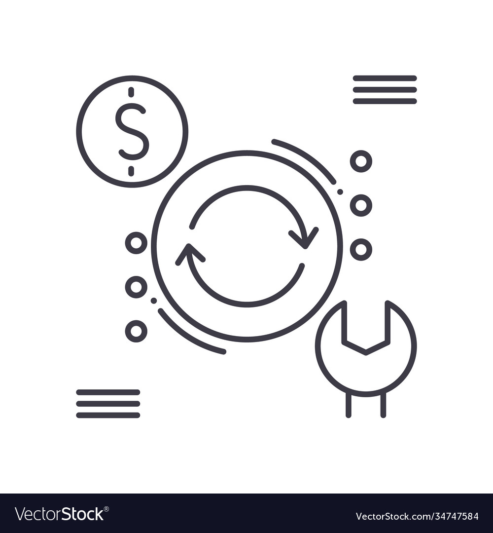 Service charge icon linear isolated