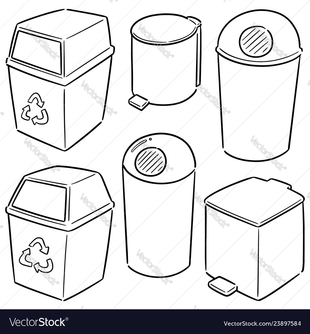 Set of recycle garbage vector image Set of recycle garbage